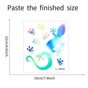 Laser PET reflective gecko wall sticker size specification 19x22cm model LS013