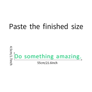 Size specifications for Do something amazing luminous vinyl wall sticker in green