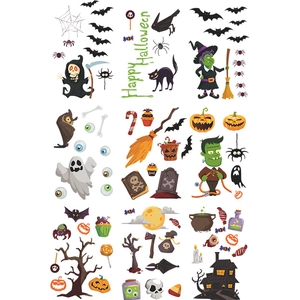 Halloween-Aufkleber-Set mit Kürbissen, Geistern und Fledermäusen für Party-Fensterdekoration