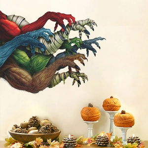 Spooky monster hands Halloween wall decals for home decor and festive window display
