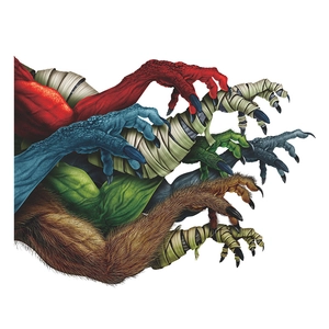 Self-adhesive Halloween window stickers featuring diverse monster arms and sharp claws