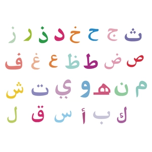Colorful Arabic alphabet wall stickers for children's bedroom educational wall decor