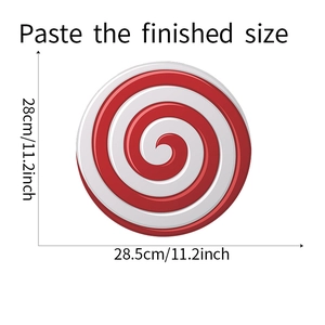Größenangaben für den 28cm Pfefferminz Bonbon Wandaufkleber Dekoration