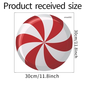 Detail eines 30cm Wandaufklebers mit rot-weißem Zuckerstangen-Spirale-Design