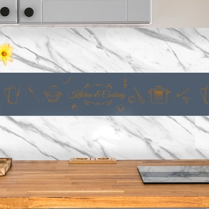 Kitchen Oil-proof Waterproof Wall Sticker Marble Pattern Self-adhesive PET Decal Backstove Decorative Backsplash Poster