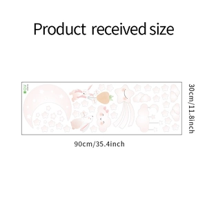 Cartoon moon stars and rabbit wall stickers package layout size 90x30cm detail view