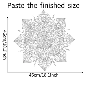 Spécifications de taille pour un sticker mural autocollant mandala fleur 46cm x 46cm