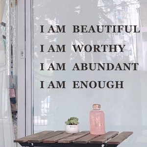 Minimalist I AM inspirational quote wall stickers for bedroom home decor set
