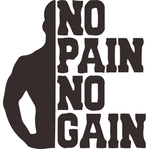 Adesivo murale motivazionale No Pain No Gain con silhouette fitness per arredo camera