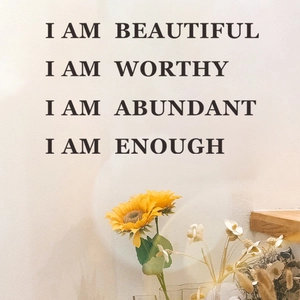 Minimalist home wall stickers with dark English motivational quotes for bedroom decor