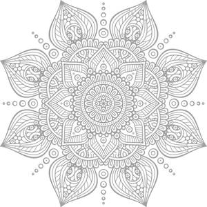 Sticker mural mandala symétrique avec motif floral complexe pour décoration intérieure