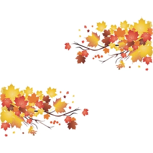 Self-adhesive autumn maple leaf branch wall stickers for home decoration and wall art