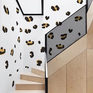 Self-adhesive cartoon leopard print wall stickers for modern home interior decoration