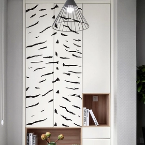 Adesivi murali con zebra nera per decorazione minimalista di camere e mobili moderni