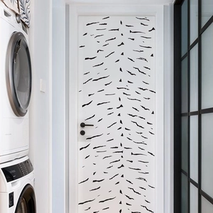 Adesivo da Parete a Strisce di Zebra Nero in PVC Removibile Estetico Moderno Artistico Decalcomania da Parete per Camera da Letto Soggiorno