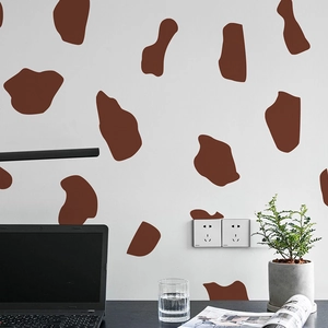 Brown giraffe pattern wall stickers for minimalist home office room decoration