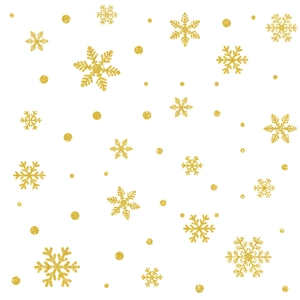 Golden glitter snowflake wall stickers and dots for Christmas window decoration