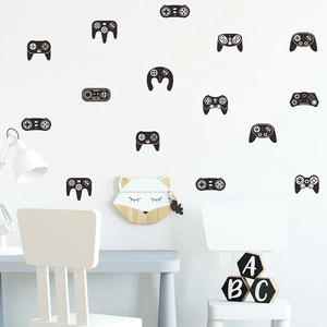 Cartoon game controller wall stickers set for boy's bedroom or living room decoration