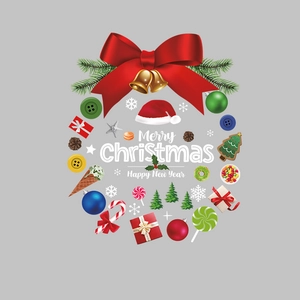 Stickers Noël avec cloches à nœud rouge et design de couronne festive pour fenêtres