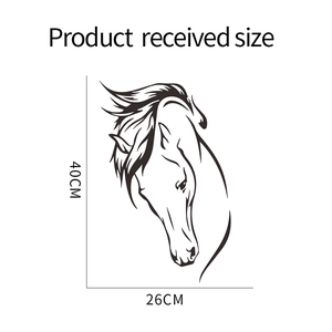 Artistic minimalist horse silhouette wall sticker measuring 40cm by 26cm for home decor