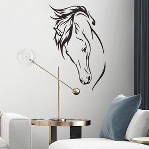 Artistic horse line drawing wall sticker for modern living room and bedroom home decor