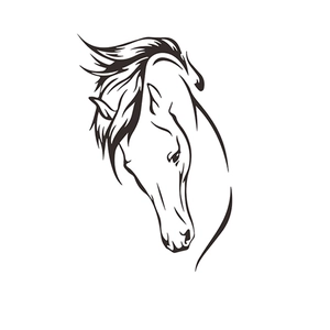 Minimalist artistic horse head line wall decal for bedroom or entryway home decoration