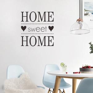 Sticker Mural PVC Slogan Anglais Home Sweet Home Minimaliste Moderne Autocollant Amovible Pour Salon Chambre à Coucher Décor