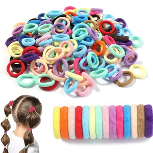 Elastic Seamless Hair Ties For Kids No Damage Towel Rings Colorful Soft Rubber Bands DIY Flower Bow Accessories Hair Rings