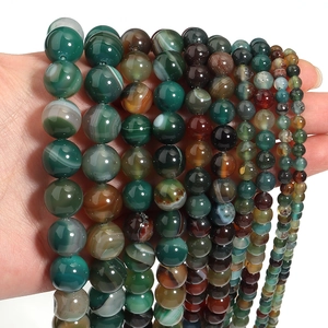 Natural peacock striped agate beads in various sizes for DIY jewelry making and crafting