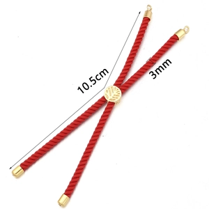 Bracelet cordon rouge milanais ajustable avec breloque arbre de vie plaqué or, 10,5 cm