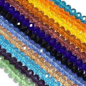 Faceted crystal glass spacer beads in multiple colors for DIY handmade jewelry crafts
