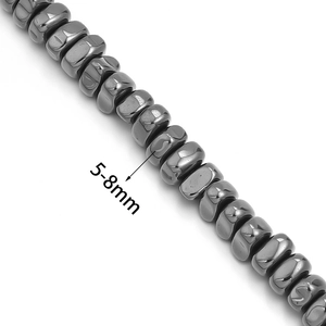 Cuentas de hematita gris metálico de 5-8 mm para hacer joyas DIY y manualidades