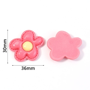 Roze hars onregelmatige bloem DIY patches van 36mm voor haarspelden en telefoonhoesjes