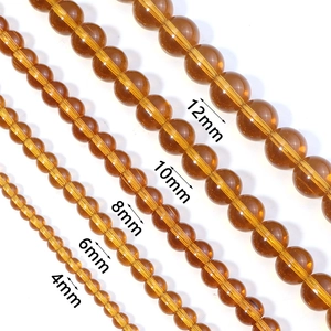 Perles en verre ambré pour bijoux en plusieurs tailles de 4mm à 12mm