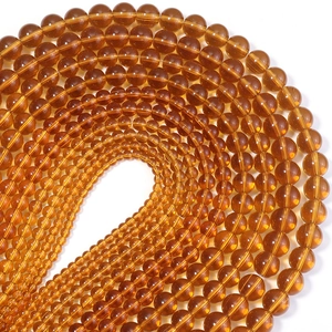 Perles en verre ambré translucide en spirale pour accessoires de bijoux artisanaux