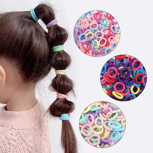 Colorful high elasticity hair bands for kids, soft seamless ponytail holders set