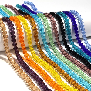 Faceted Crystal Glass Beads DIY Jewelry Making Loose Rondelle Beads For Necklace Bracelet Earring Women Accessories
