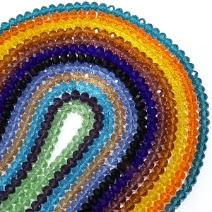 Rainbow faceted crystal glass spacer beads for DIY jewelry making and handicraft