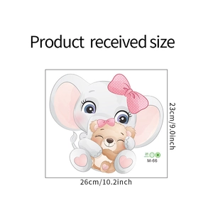 Cartoon elephant and bear wall sticker product dimensions and size specifications details