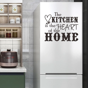 Minimalist black vinyl kitchen wall sticker The Kitchen Is The Heart Of The Home quote