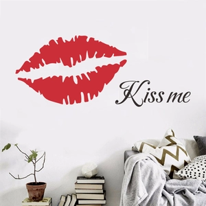 Sexy Red Lips Kiss Me Wall Sticker PVC Removable DIY Art Decal For Bedroom Living Room Valentine Day Home Wall Decoration
