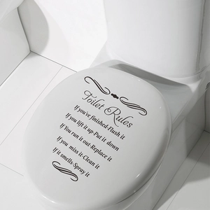 Minimalist Toilet Rules wall sticker vinyl decal for home bathroom decoration