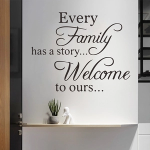 Minimalist Family story quote wall decal sticker for living room and home decoration