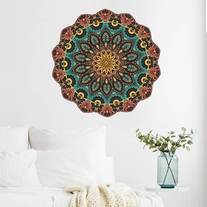 Colorful mandala wall sticker with intricate geometric patterns for home decor