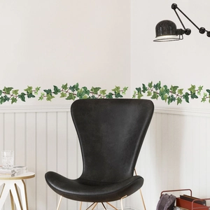 Fresh ivy leaf wall decals with green vine pattern for DIY home baseboard decoration
