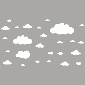 White cloud wall stickers in various sizes for children bedroom and nursery decor