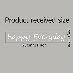 Detailed size specifications for happy Everyday wall decal sticker measuring 28cm x 5cm