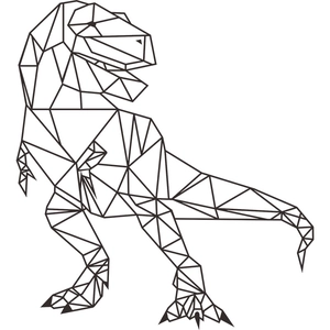 Sticker mural dinosaure géométrique style low poly pour déco chambre d'enfant