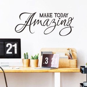 Inspirational 'MAKE TODAY Amazing' black vinyl wall sticker for office or home decor