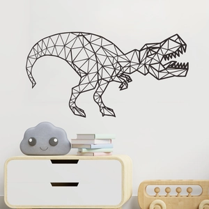Moderne geometrische dinosaurus muursticker voor kinderkamers in zwart PVC-ontwerp